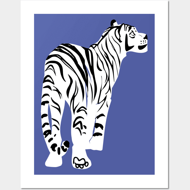 White tiger in peri background Wall Art by belettelepink